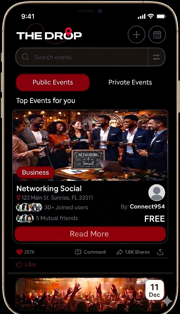 Event discovery feed